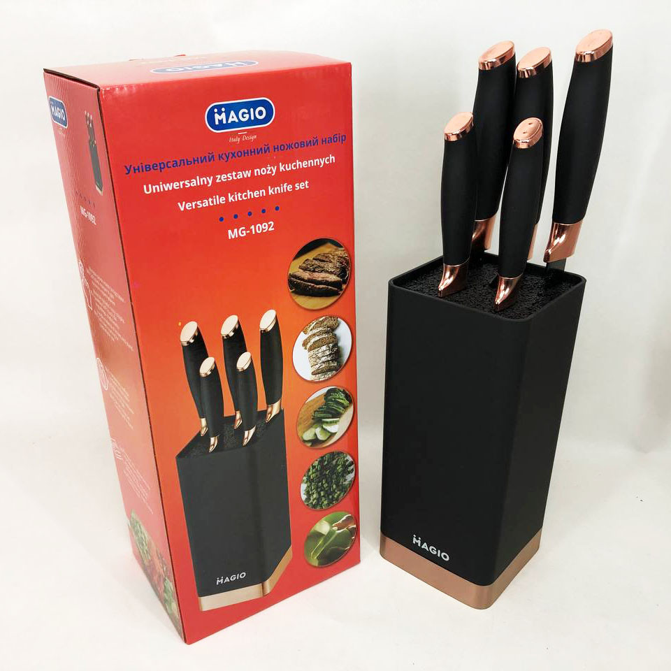 Набір ножів красивий та універсальний Magio MG-1092, Набір литих ножів для кухні, Бюджетні кухонні ножі YC-63 Львів - фото 5