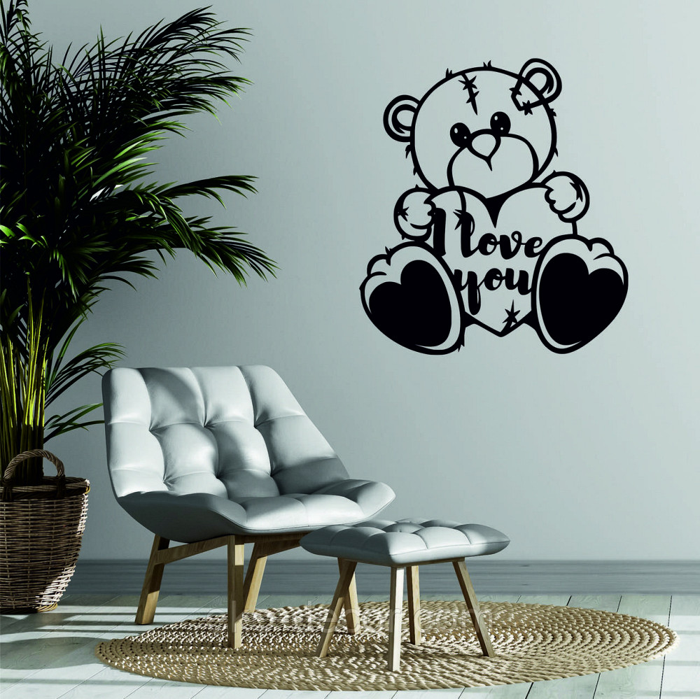 Декоративное настенное Панно «Мишка» Декор на стену 90*82 см, Черный Киев - изображение 8