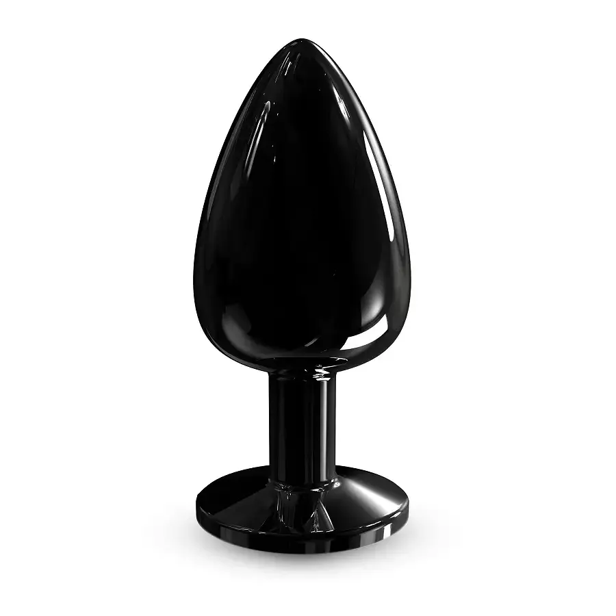 Металева анальна пробка з кристалом Dorcel Diamond Plug Black L Львів - фото 1