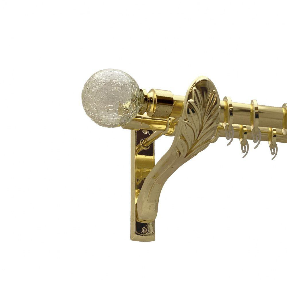 Карниз Orvit Сепія металевий дворядний ретро гладка труба кільце фасонне металеве  Золото 25\19 мм 240 см Львов - изображение 1