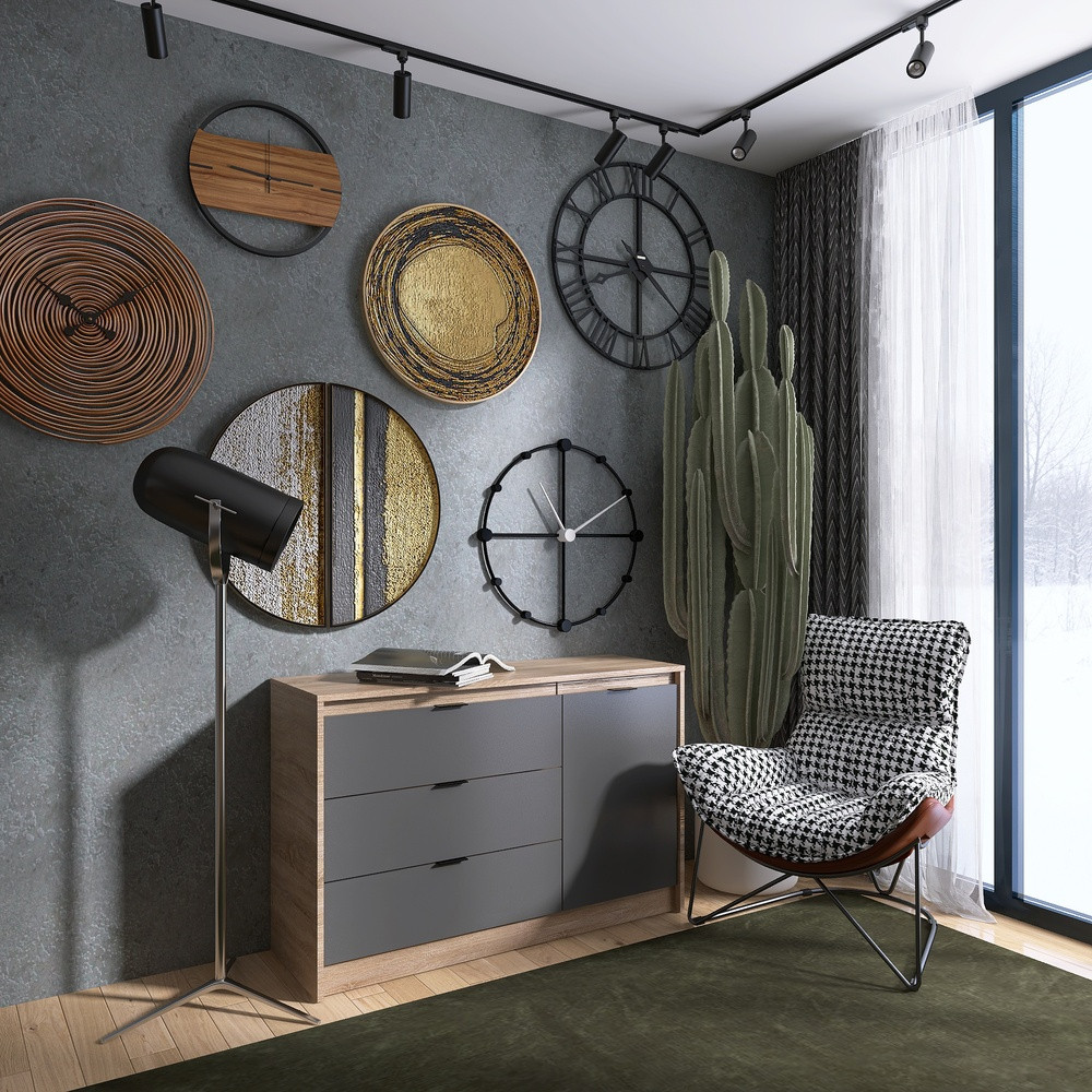 Комод с дверью и 3-мя ящиками Эверест Сити-1150 115,2х38х74,6 Дуб сонома/Графит (DTM-071099) Львов - изображение 2