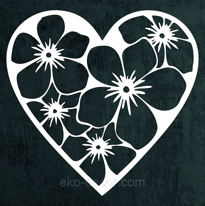 Декоративное настенное Панно «Сердце» Декор на стену 70*67 см, Белый Киев - изображение 4