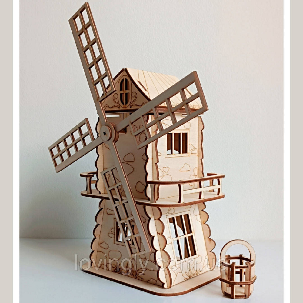 Млин з натурального дерева - декоративний  для інтер'єру пекарні, хлібного магазину, кав'ярні Ірпінь - фото 9