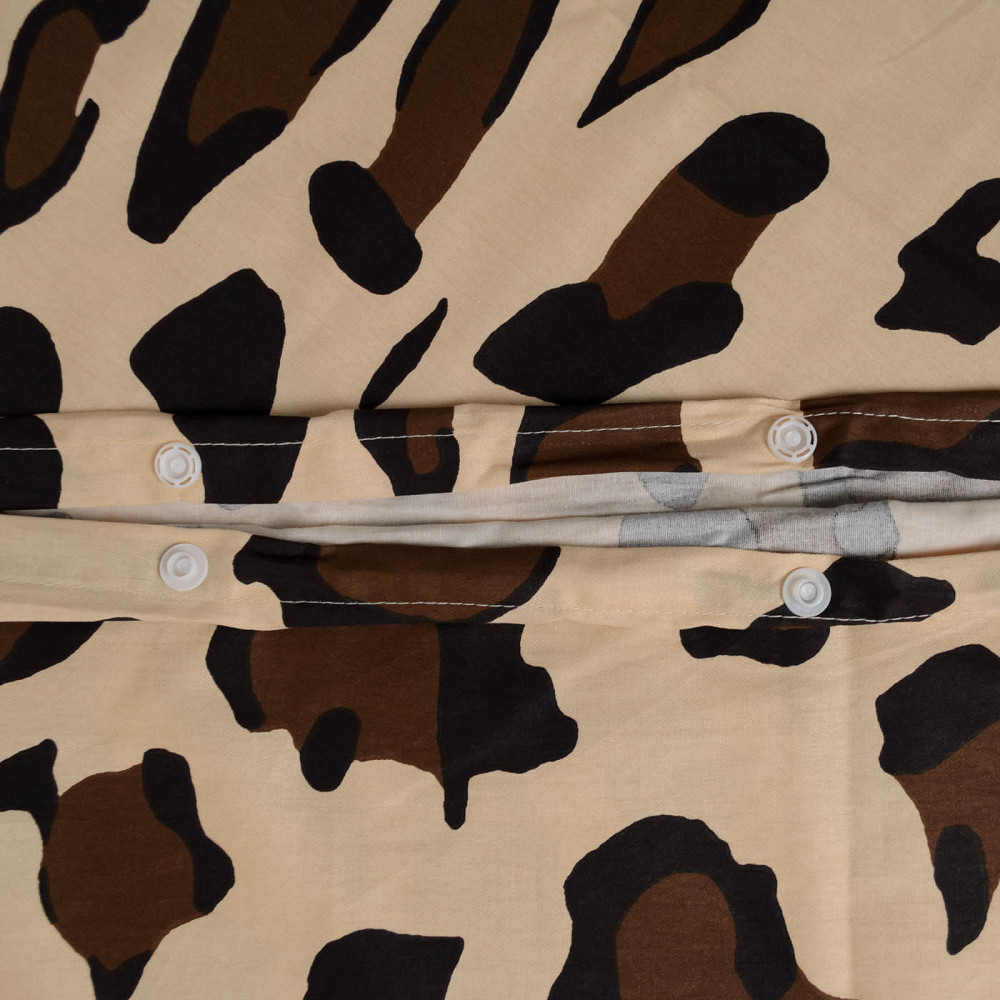 Комплект постільної білизни двоспальний Сатин Леопард 125 г/м2 YouStar (Бежевий) 2 х 70х70 Суми - фото 2