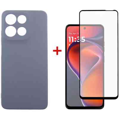 Чохол до мобільного телефона Dengos Motorola G15/G15 Power Carbon + glass (Grey) (DG-KM-147) Вінниця