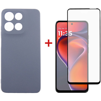 Чохол до мобільного телефона Dengos Motorola G15/G15 Power Carbon + glass (Grey) (DG-KM-147) Вінниця - фото 1