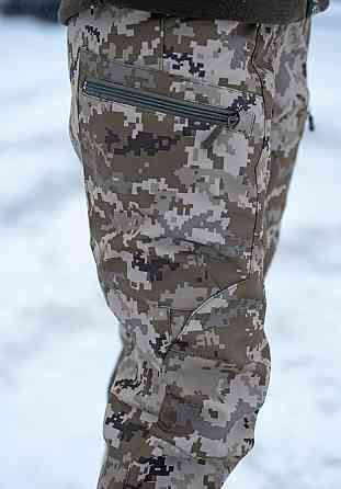 Жіночі тактичні штани Softshell на флісі 52, Піксель ММ-14 Київ