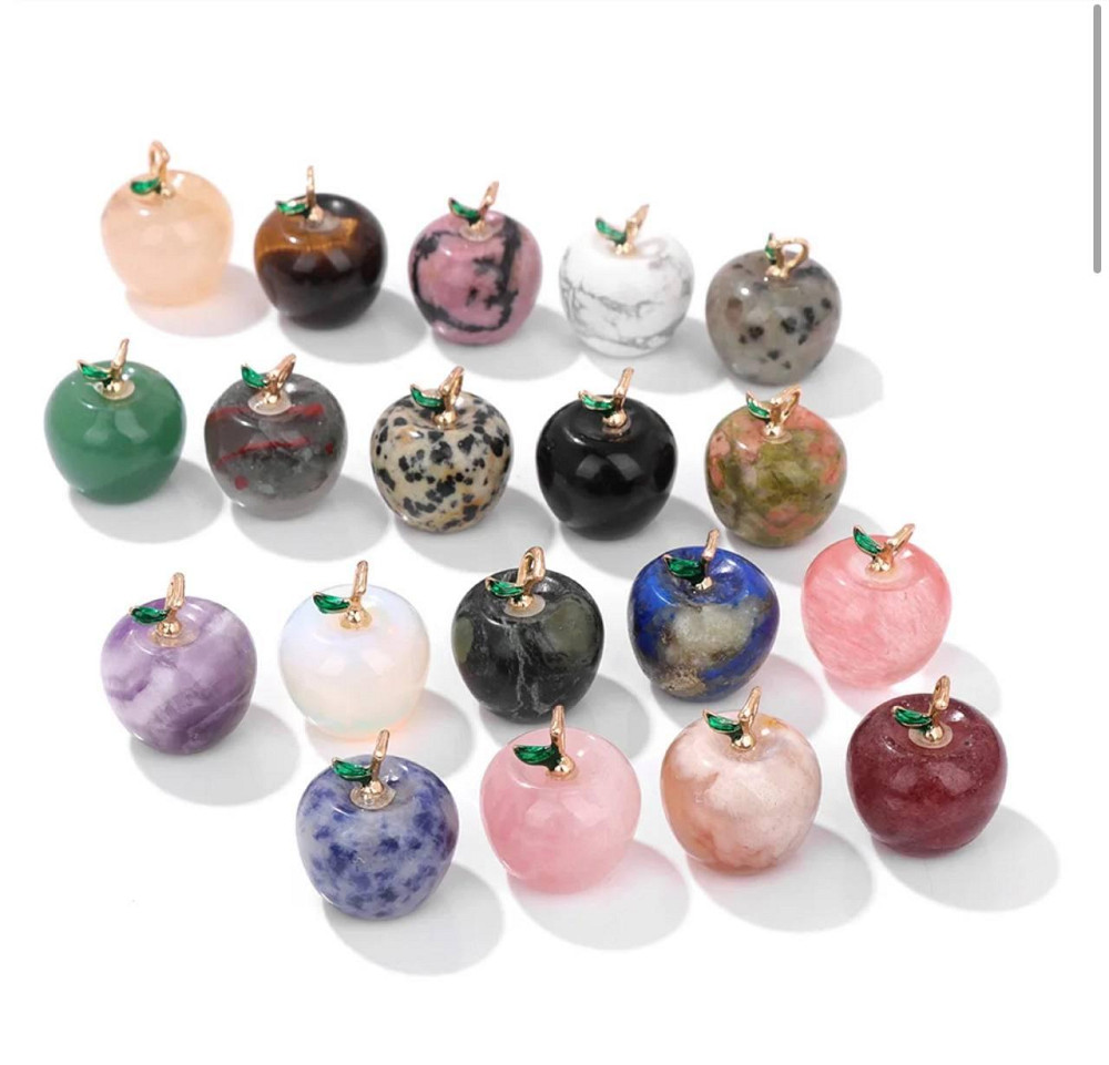 Підвіска з квіткового (мереживного) агату у формі яблука 18*21 мм, прикраса з натурального каменю. Київ - фото 4