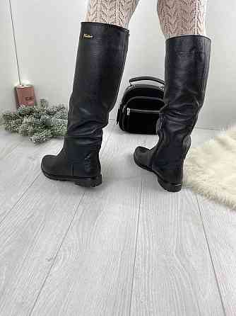Maxi Сапоги женские Maxi черные натуральная кожа высота 38 см обхват голени 36-39 см размер 36 Коломия