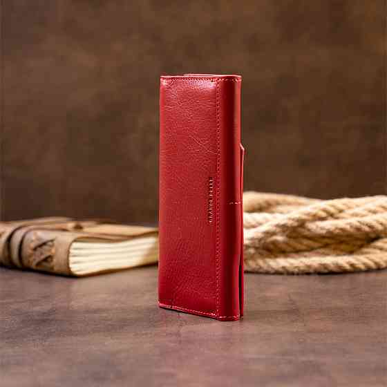 Горизонтальний клатч глянсовий на магніті Червоний (GRANDE PELLE) Київ