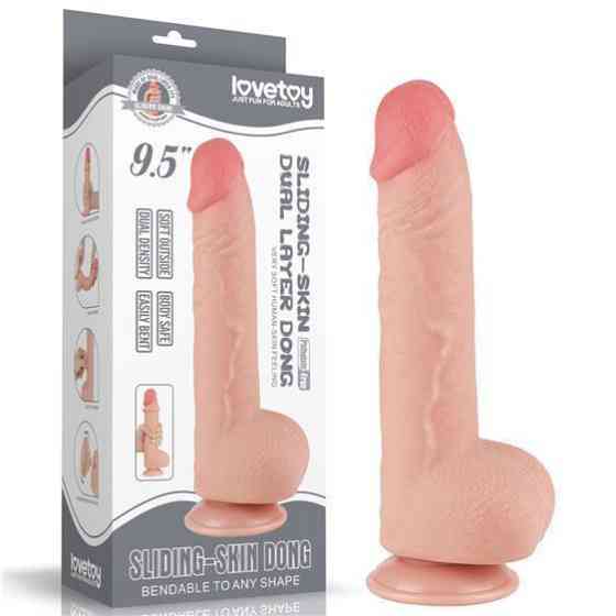 Фалоімітатор - Sliding-Skin Dual Layer Dong 9.5" Flesh Sex Aura Київ