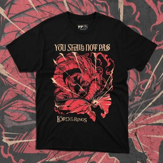 Футболка для подростка мальчика с принтом LOTR Barlog Размер 160 Anime10768 Днепр