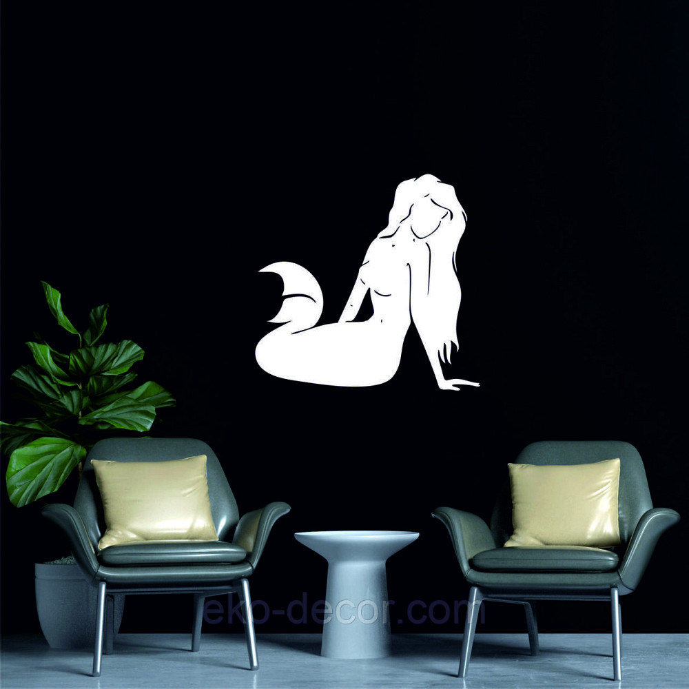 Декоративне настінне 3D Панно «Русалонька» Декор на стіну з об'ємом 50*48 см, Білий Київ - фото 5