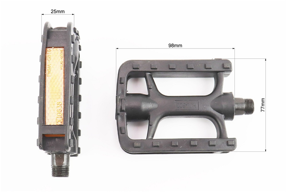 Педалі MTB 9/16" (104x72.5x23mm) пластикові, чорні HJL-822 Київ - фото 2