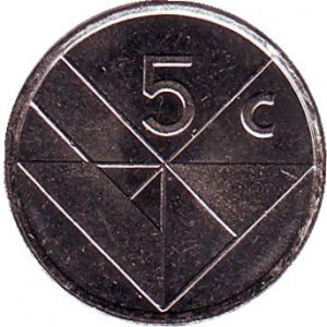 Монета 5 центов. 2003,05,08 год, Аруба.(в холдере) Полтава - изображение 1