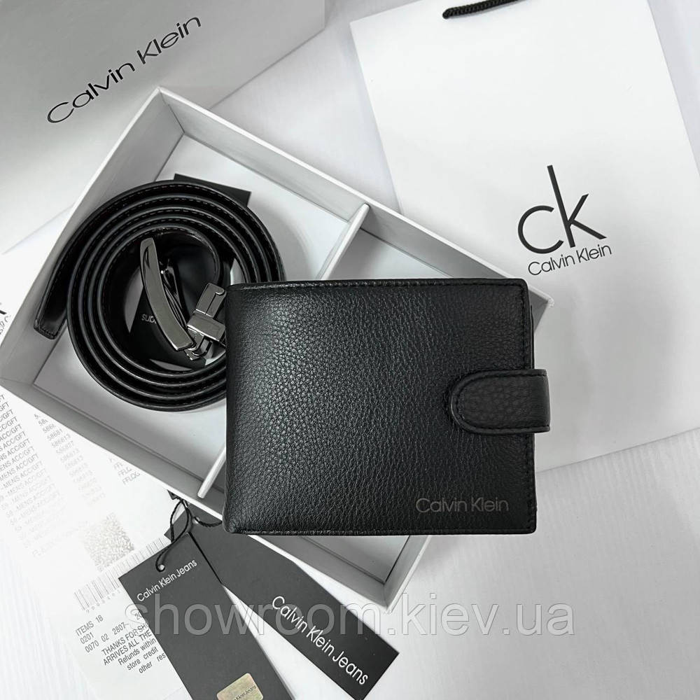 Мужской подарочный набор ремень и портмоне Ck (497) Киев - изображение 2