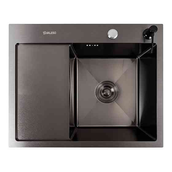 VALESO Кухонна мийка CM 58*48 R чорна PVD VALESO Handmade (круглий сифон 3,0/0,8) Київ
