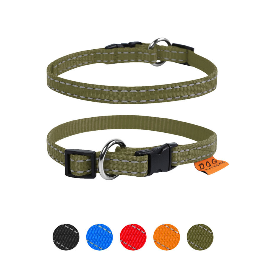 Нашийник Dog Extreme з нейлону регульований (ширина 10мм, довжина 20-30см) хакі Коломыя - изображение 1