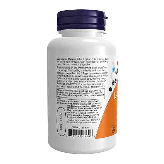 Триптофан NOW L-Tryptophan Double Strength 1000mg - 60 tabs Київ