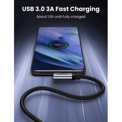 Дата кабель USB 3.0Type-C to Type-C 1.0m 60W US385 90-degree Black Ugreen (20299) Винница - изображение 2