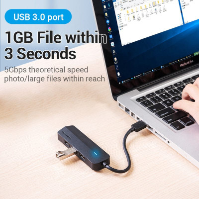 Концентратор Vention USB 3.0 to 3хUSB 3.0/2хTRS Audio/USB Micro 1.0m (CHIBF) Вінниця - фото 2