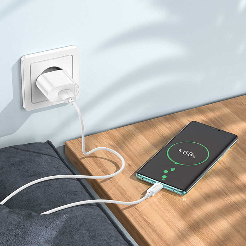 Сетевое зарядное устройство HOCO C109A Fighter single port QC3.0 charger 18W White Киев - изображение 2