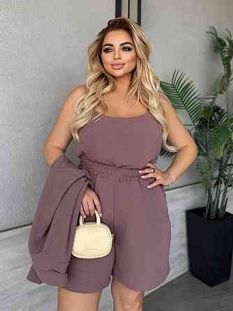 Женский базовый прогулочный летний костюм американский креп. Шоколад, 46/48 Одесса