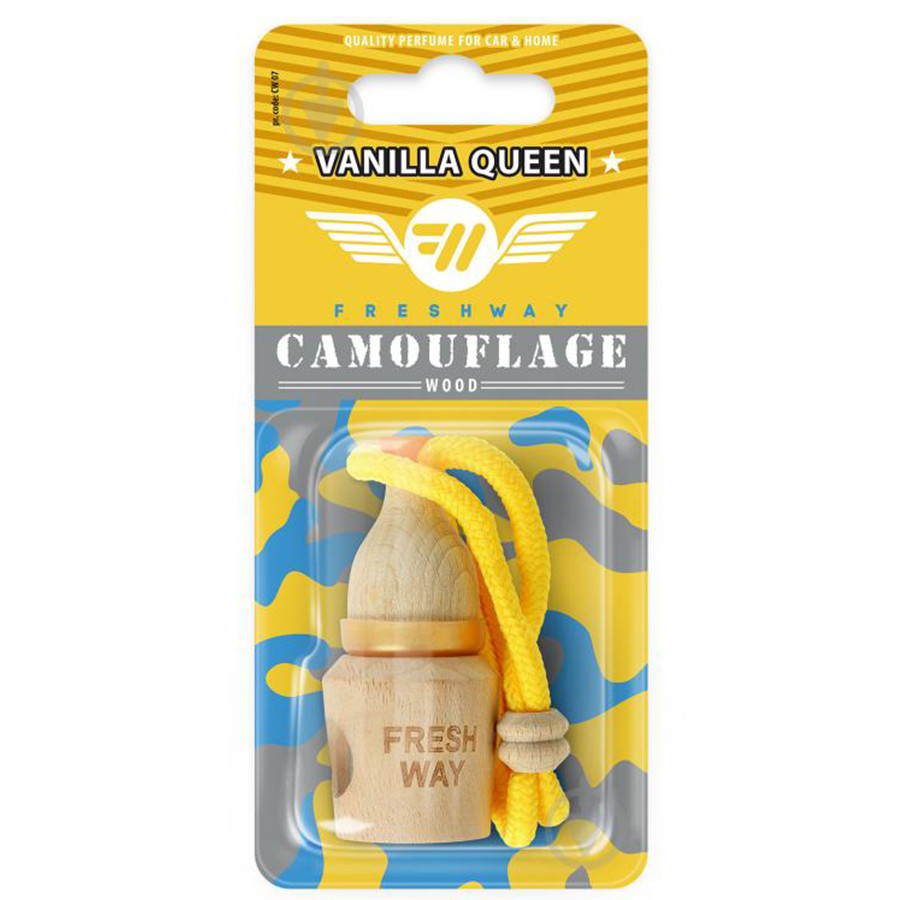 Ароматизатор для авто пробка "Camouflage Wood" Vanilla Queen (Королева ванілі) 5мл FreshWay Київ - фото 1