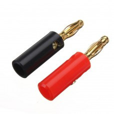 Штекер акустический Banan п\винт, gold, корпус пластик, чёрный Полтава - изображение 1