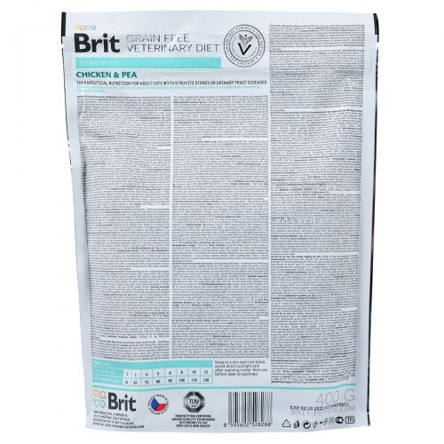 Корм сухий Brit Grain Free VetDiet Cat Struvite для котів з сечокам яною хворобою з куркою та горохом 400 г Київ - фото 5
