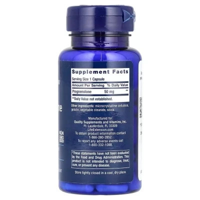 Вітамінно-мінеральний комплекс Life Extension Прегненолон, Pregnenolone, 100 капсул (LEX-30210) Вінниця - фото 2