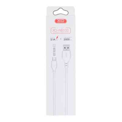 Дата кабель USB 2.0 AM to Micro 5P 2.0m 2.1A white XO (NB103-M2-WH) Винница