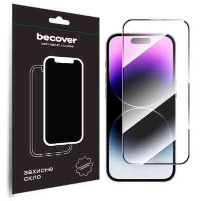 Стекло защитное BeCover Apple iPhone 15 Pro Black (710593) Винница