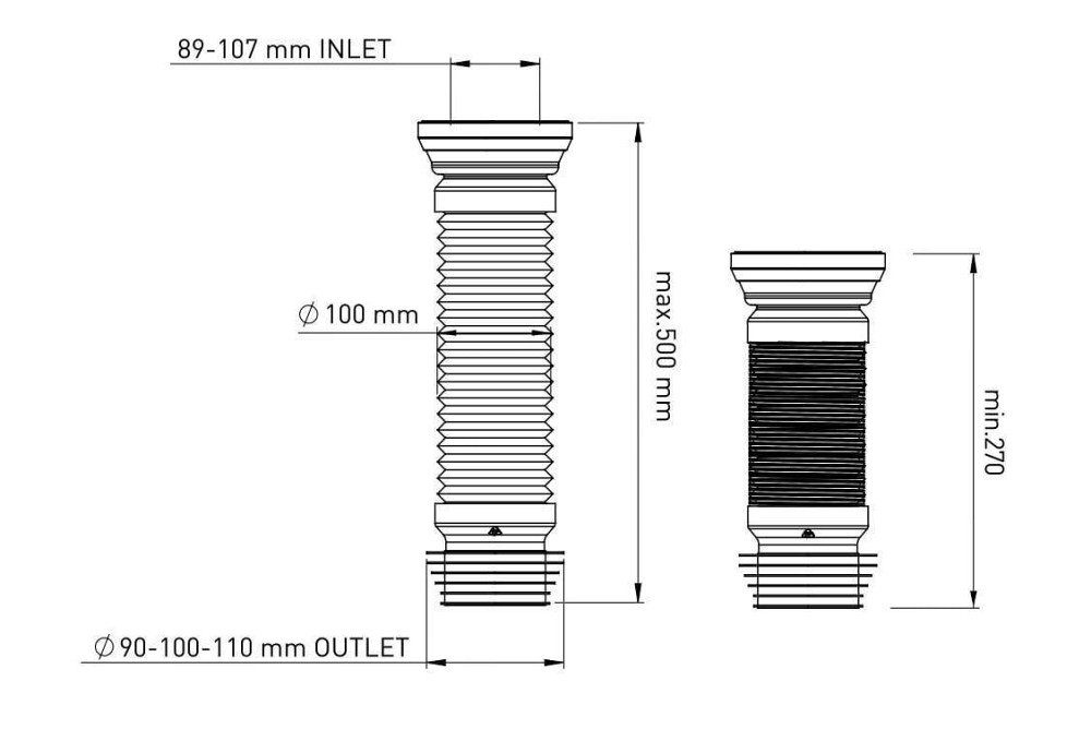 Гибкая труба для унитаза NOVA 500мм Харьков - изображение 3