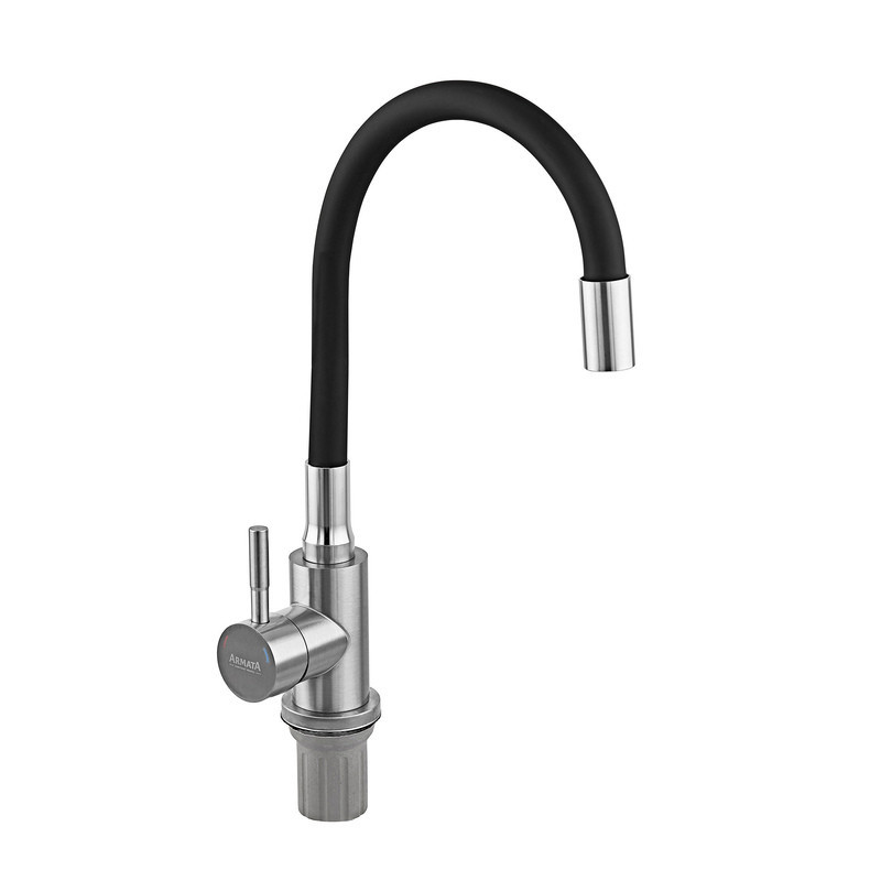 Кухонний змішувач Armata SUS-011 Refl.Black з чорним силіконовим виливом (CH6480) Харків - фото 5
