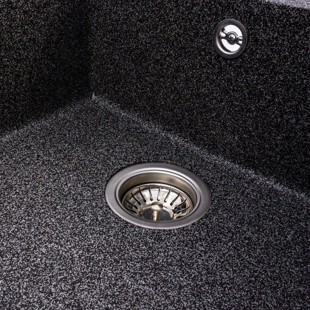 VALESO Комплект: Мийка гранітна 7950 CALYPSO VALESO + Змішувач Q411MB + Сифон (Графіт) Київ - фото 6