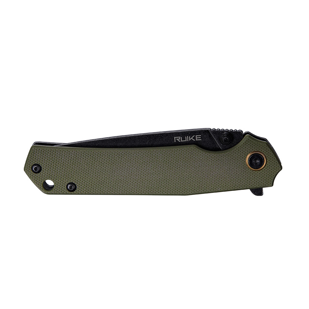 Ніж складаний туристичний Ruike P801-G, (8.6 см) 14C28N / G10 оливковий Киев - изображение 8
