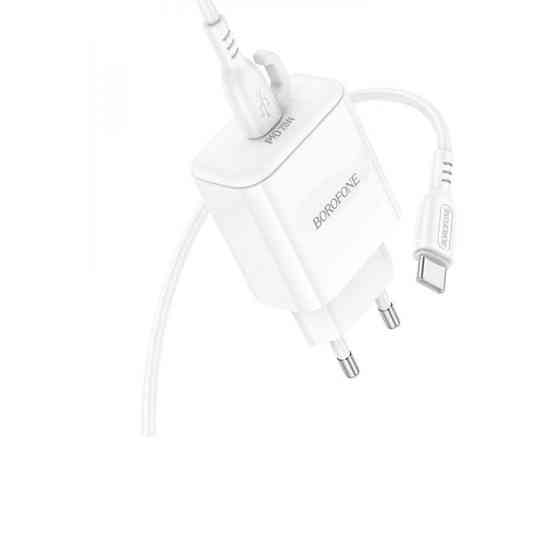 Мережевий зарядний пристрій з кабелем BOROFONE BA81A single port PD20W charger set (Type-C to Type-C) (EU) Одеса