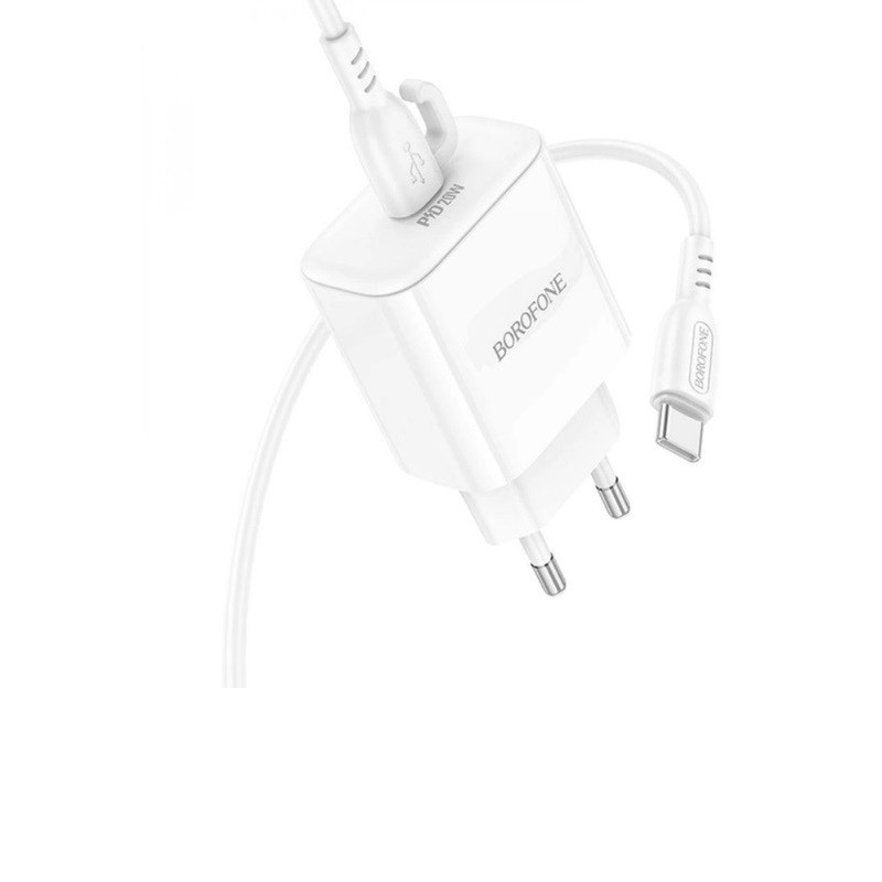 Мережевий зарядний пристрій з кабелем BOROFONE BA81A single port PD20W charger set (Type-C to Type-C) (EU) Одеса - фото 5