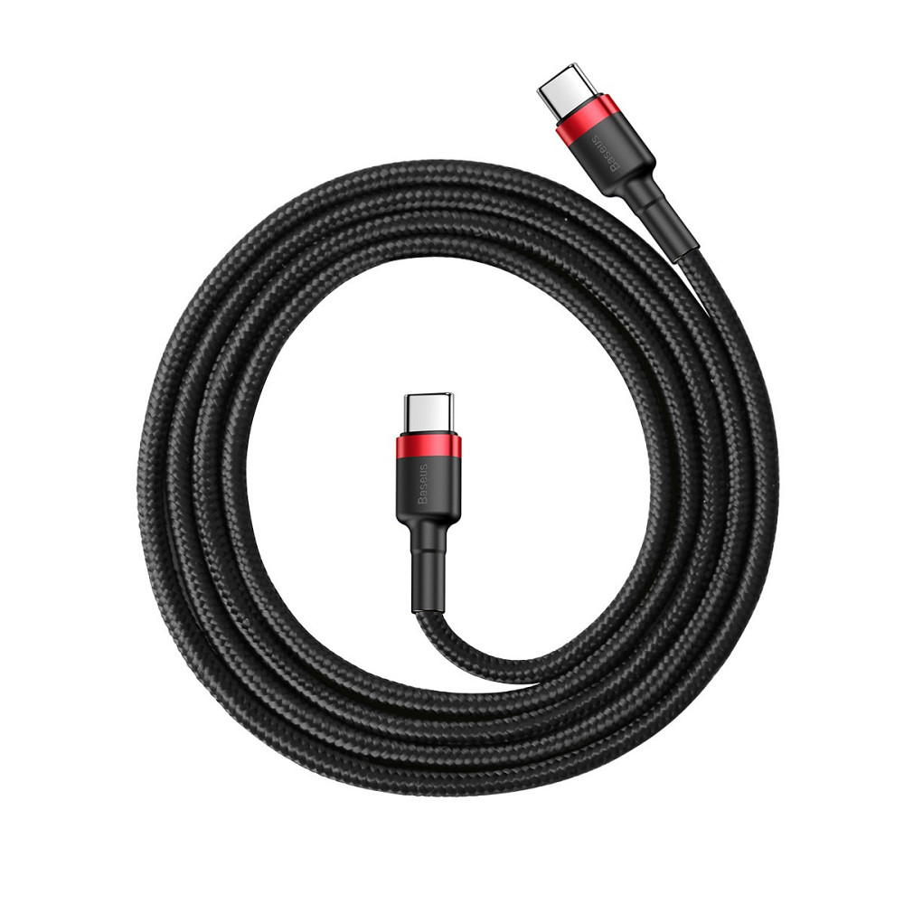 Кабель Baseus Cafule USB Cable Type-C-Type-C 3A 1m, колір червоний+Black CATKLF-G91 Одеса - фото 4
