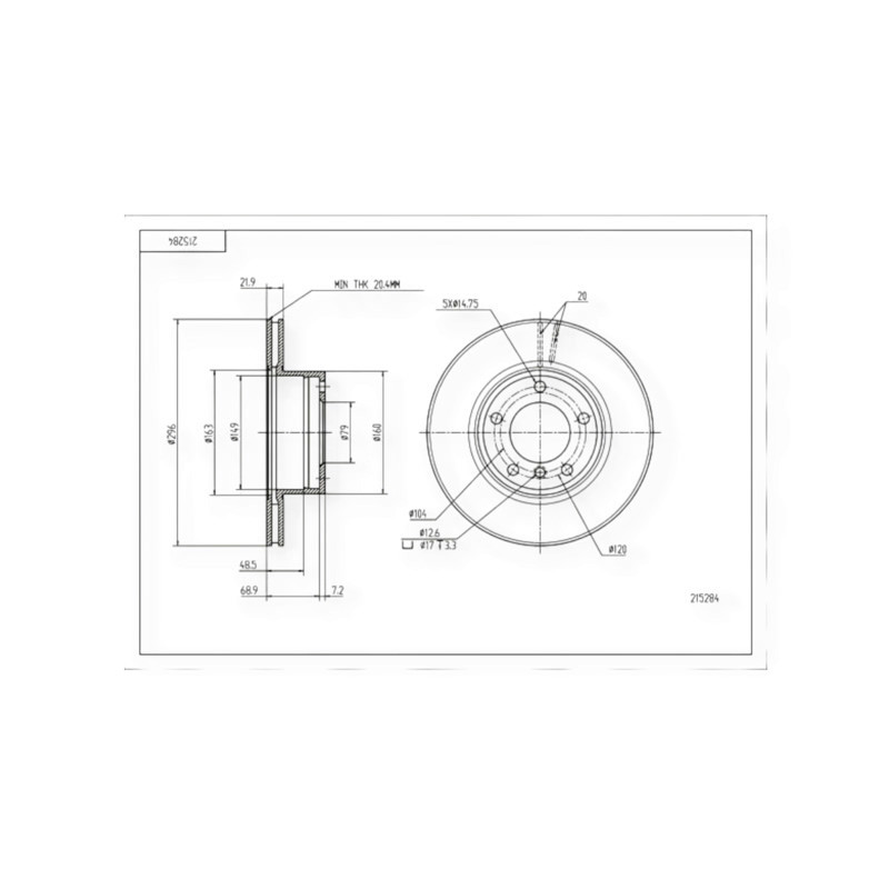 Диск BMW 5 (E39) передний (296x22mm) тормозной Мукачево - изображение 1