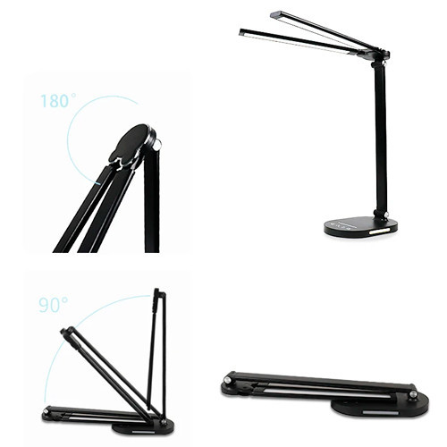 Настільна світлодіодна лампа 14 Вт з USB-портом, сенсорним керуванням, 5 режимів яскравості та кольору Київ - фото 1