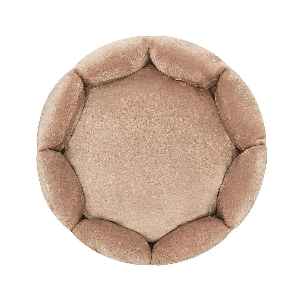 Лежанка ХайДог HiDOG плюшевая круглая S для собаки или кота капучино (42 х 12 см) Киев - изображение 2