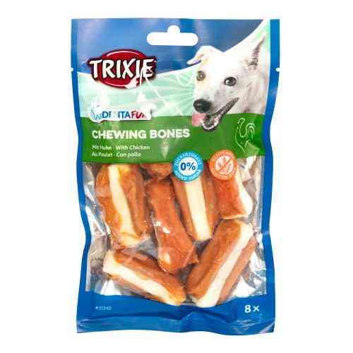 Ласощі Trixie Denta Fun для собак Кісточка для чищення зубів з куркою 5 см 120 г 8 шт Київ