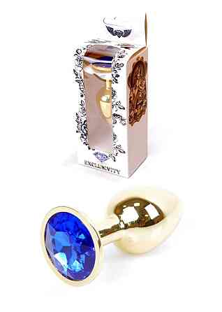 Анальна пробка - Jewellery Gold Plug Dark Blue Sex Aura Київ