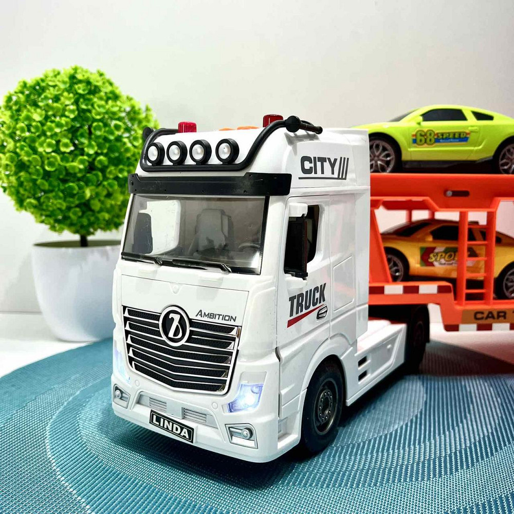 Трейлер інерційний звук світло 57см 4 машинки (8193-1) Чернигов - изображение 7