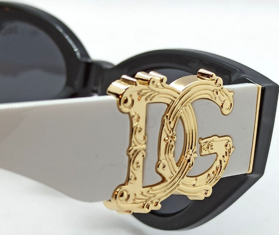 Брендовые очки женские черно белые большие с золотым логотипом модные. Киев - изображение 1