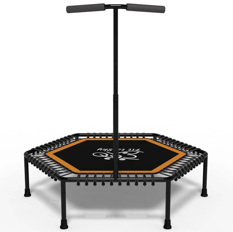 Батут спортивный домашний FitToSky 127 см с ручкой для фитнеса Оранжевый Киев - изображение 3