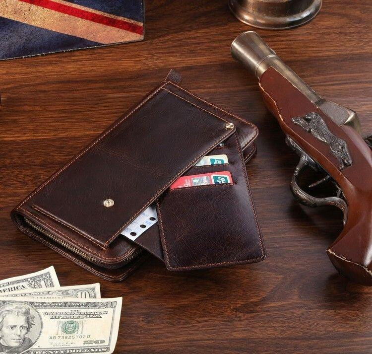 Шкіряна чоловіча барсетка Vintage 14193 Коричнева Київ - фото 9