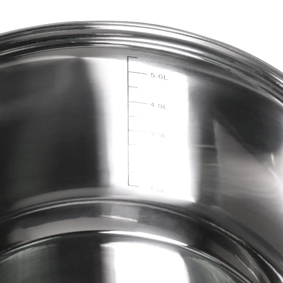 Каструля нержавіюча сталь 6,5л з кришкою порожнисті ручки 5624S KAMILLE Житомир - фото 5